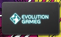 Evolution Gaming Provider-Logo mit Cyan-Gl&uuml;hen und Live-Dealer-Silhouette