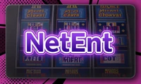 NetEnt Provider-Logo mit Neon-Lila-Gl&uuml;hen und Slot-Bildschirm
